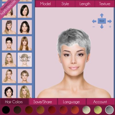 Simulador de cabelo grisalho