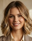 Cabelo na altura dos ombros fácil de usar