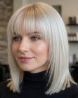 Long bob loiro platinado