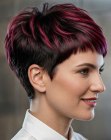 Corte pixie roxo
