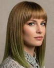 Cabelo longo com franja reta