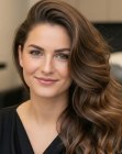 Penteado com o cabelo jogado para um lado