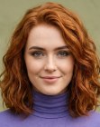 Cabelo ruivo em um bob longo