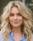 Cabelo loiro com ondas soltas