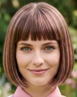 Cabelo castanho com mechas rosa