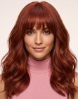 Cabelo ruivo longo e ondulado