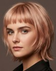 Bob macio para cabelo loiro morango