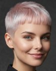 Cabelo rosa curto e suave