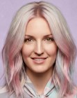 Cabelo longo com cores pastel