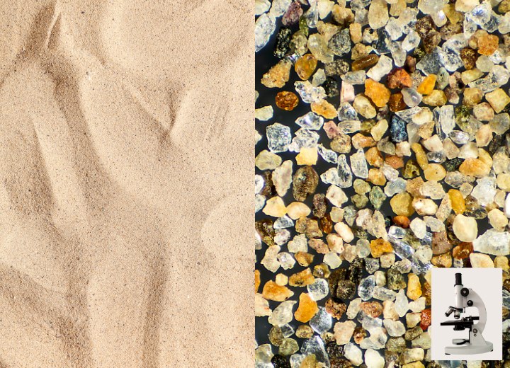 Vis&atilde;o microsc&oacute;pica da areia